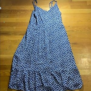 A Navy Blue Flower Dress From Old Navy